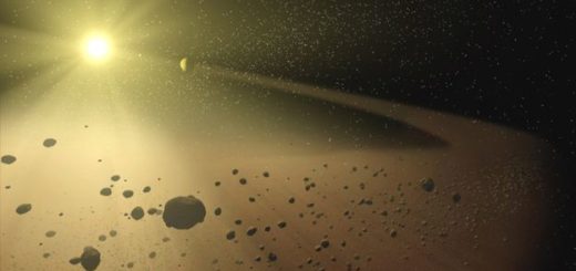 Asteroidų žiedas (dailininko įsivaizdavimas), NASA.
